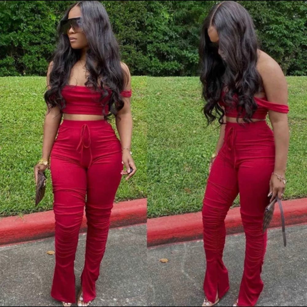 Cropped Top and Pant Set in Plus Size & Standard Size